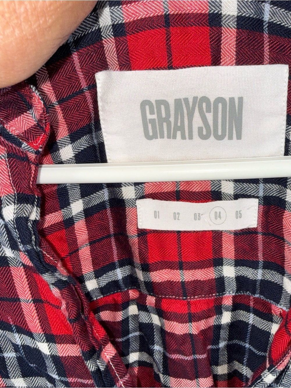 Womans Grayson Red & Blue The Hero Plaid Button Down Shirt Size 4 = L